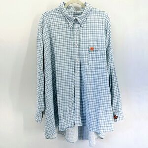 Wrangler Men’s 20X FR Check Plaid Long Sleeve Work Shirt Size 4XL Big